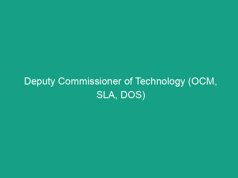 Deputy Commissioner of Technology (OCM, SLA, DOS)